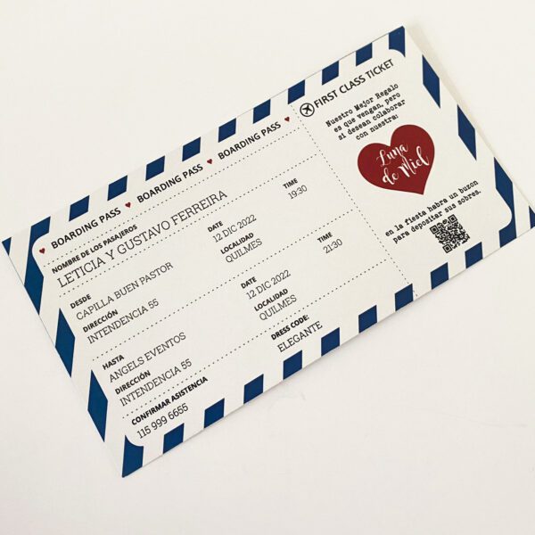 invitacion ticket postal carta