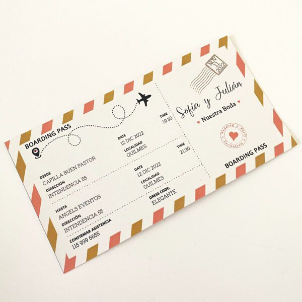 invitacion ticket postal carta