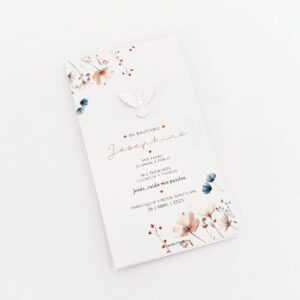 estampitas bautismo comunion con aplique