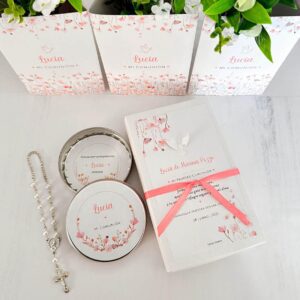 estampitas bautismo comunion con aplique