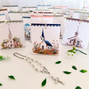 estuche souvenir y denario bautismo comunion unisex