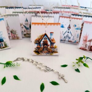 estuche souvenir y denario bautismo comunion unisex