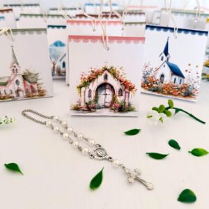 estuche souvenir y denario bautismo comunion unisex