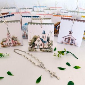 estuche souvenir y denario bautismo comunion unisex