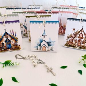 estuche souvenir y denario bautismo comunion unisex